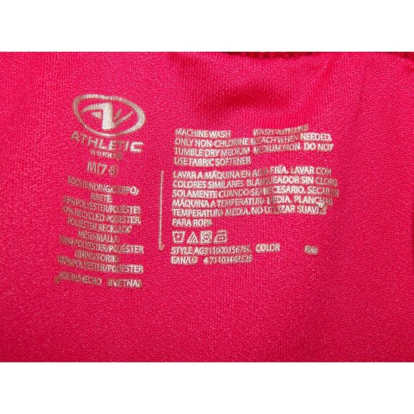 ATHLETIC WORKS girls medium 7/8 solid magenta hot pink activewear shorts - Picture 2 of 6